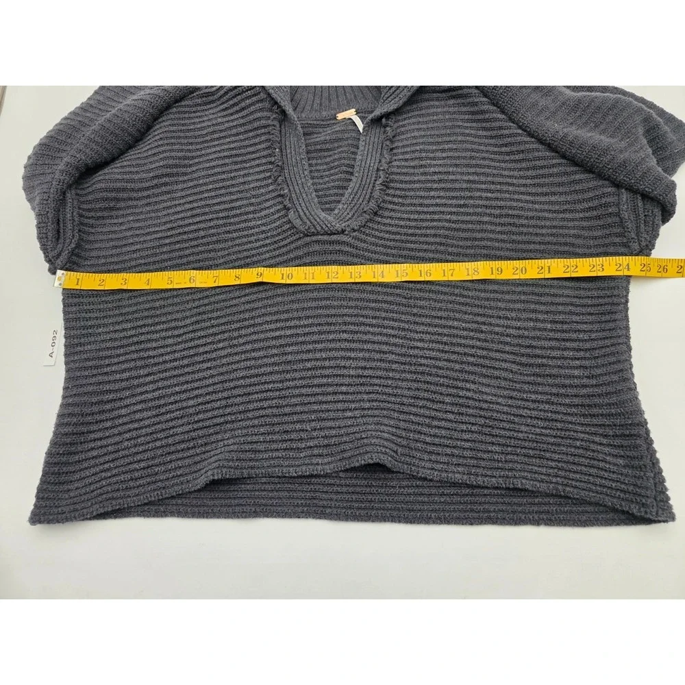 womens free people‎ oversized cropped sweater xs black fits like medium collared